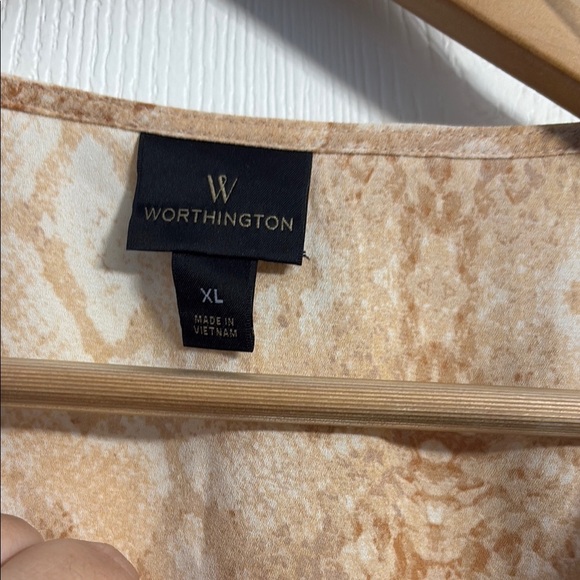 Worthington Tan Button-Down Blouse - Picture 4 of 6